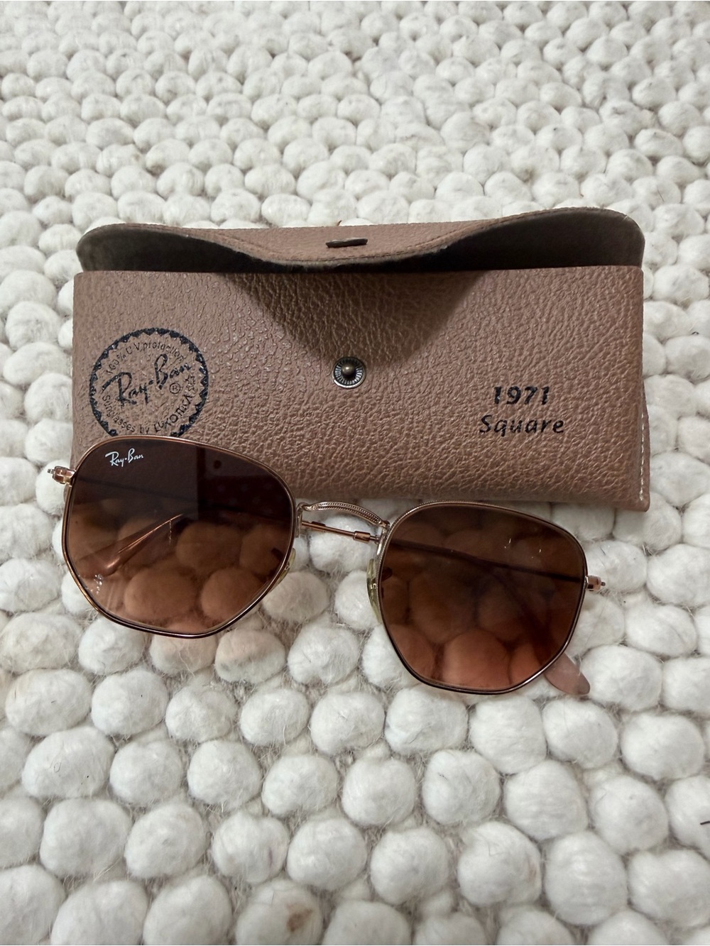 Ray-Ban Women's Square Sunglasses in Brown and Gold